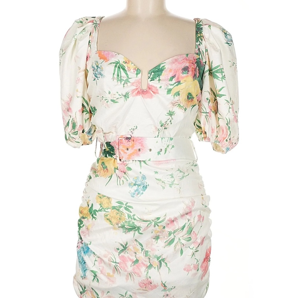 NWT Luxxel Floral Mini Dress with Puff Sleeves